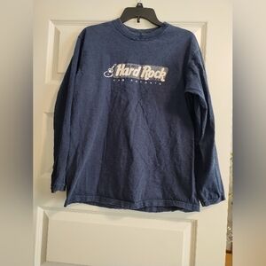 Hard Rock Cafe Navy Blue Tagged Tee with Orange Logo